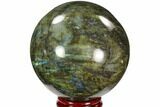 Flashy, Polished Labradorite Sphere - Great Color Play #103699-1